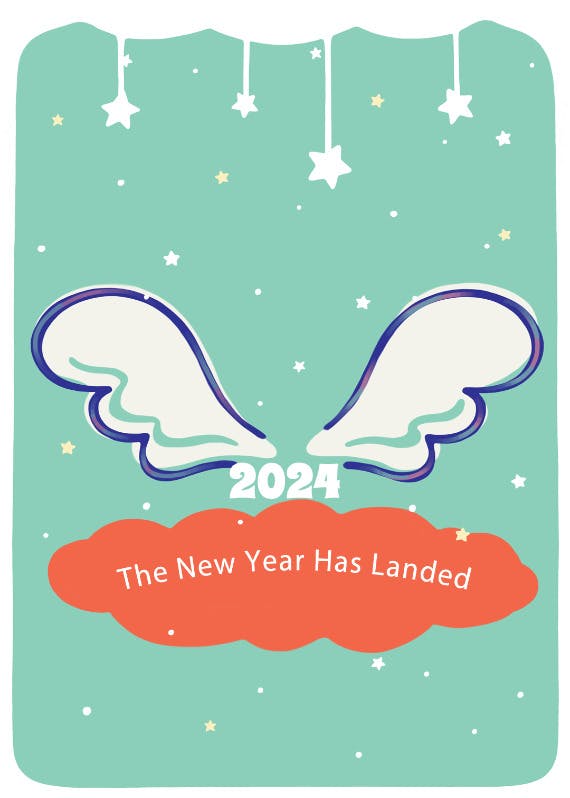 New year wings - holidays card