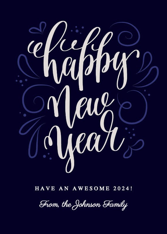 New years swirls - new year card