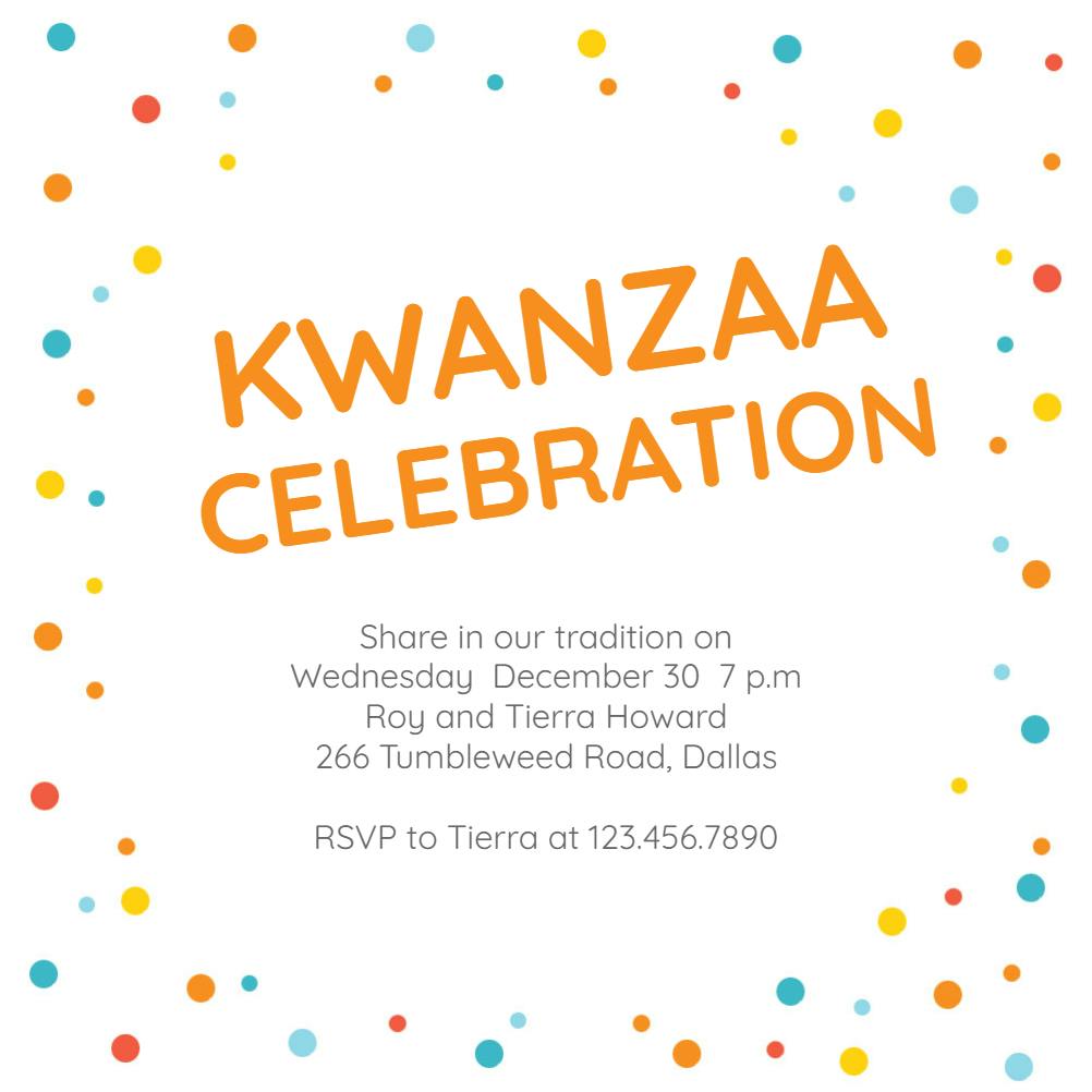 Points pattern -  invitación de kwanzaa