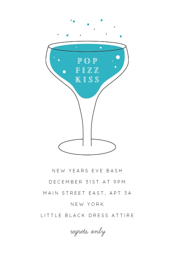 Poppin bottles - new year invitation