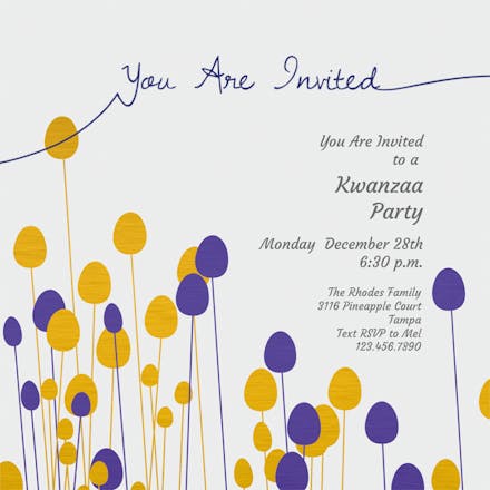 Prime elements - kwanzaa invitation