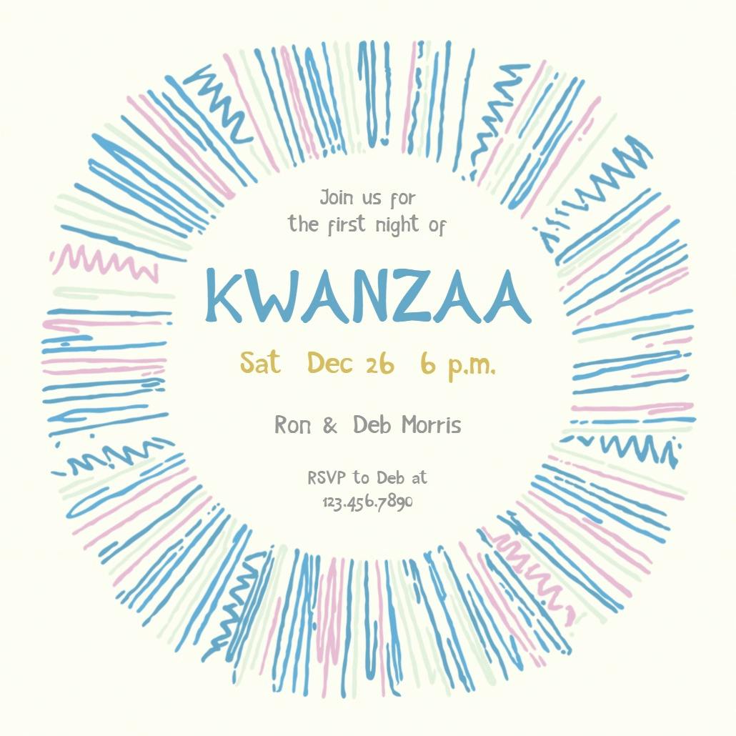 Primitive art - kwanzaa invitation
