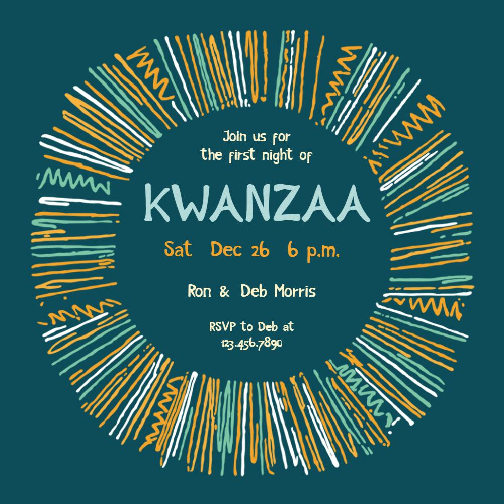 Primitive art -  invitación de kwanzaa