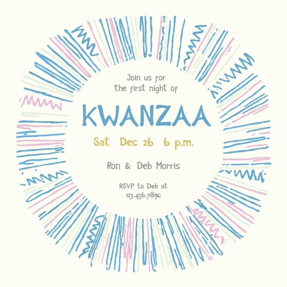 Primitive art - kwanzaa invitation