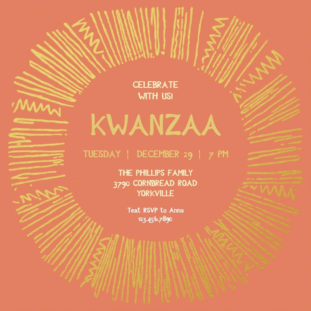 Primitive pink - kwanzaa invitation