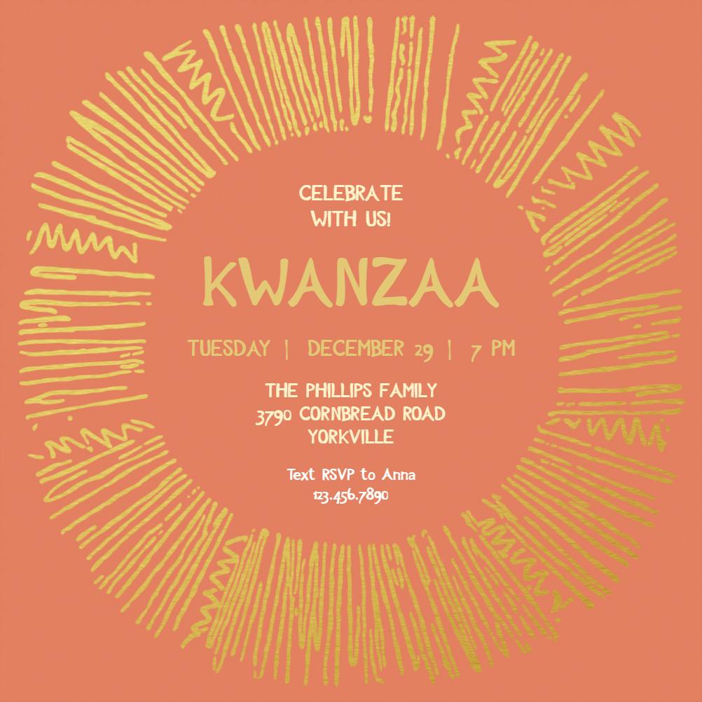 Primitive pink -  invitación de kwanzaa