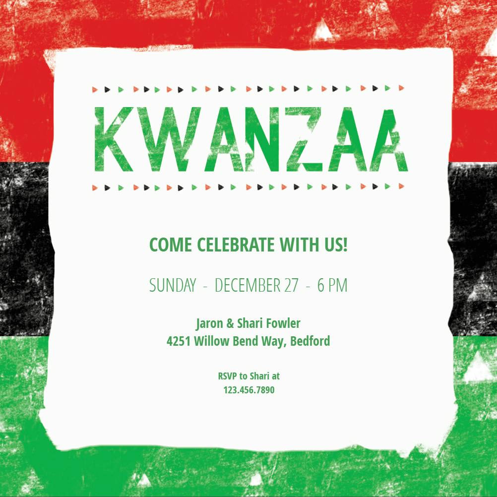 Proud colors - kwanzaa invitation