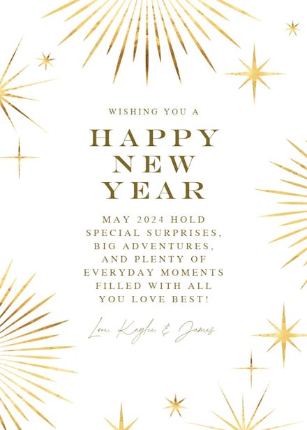 Retro Starbursts - New Year Card | Greetings Island