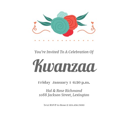 Rose quartet - kwanzaa invitation