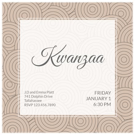 Round and round - kwanzaa invitation