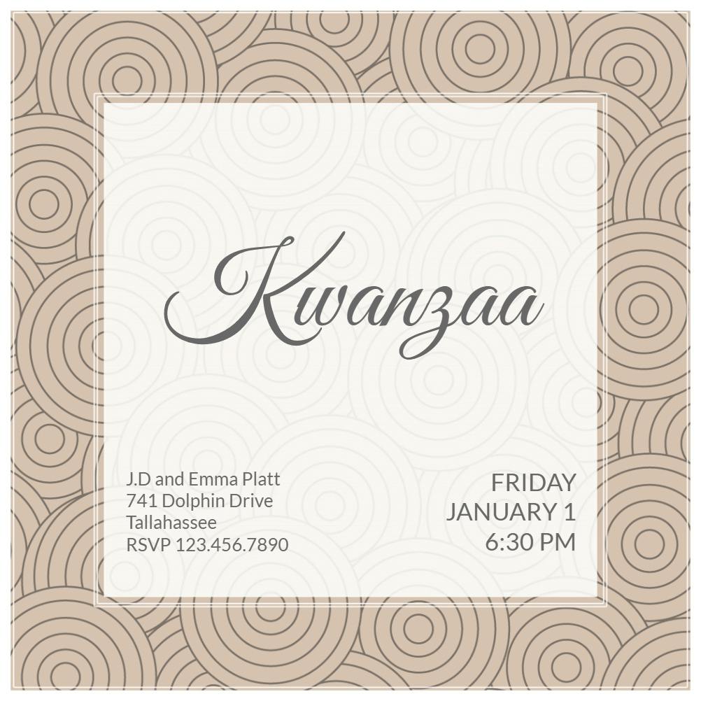 Round and round -  invitación de kwanzaa