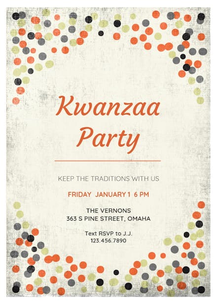 Rustic dots frame - kwanzaa invitation