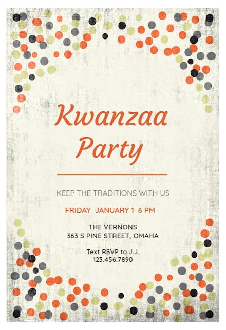 Rustic Dots Frame - Kwanzaa Invitation