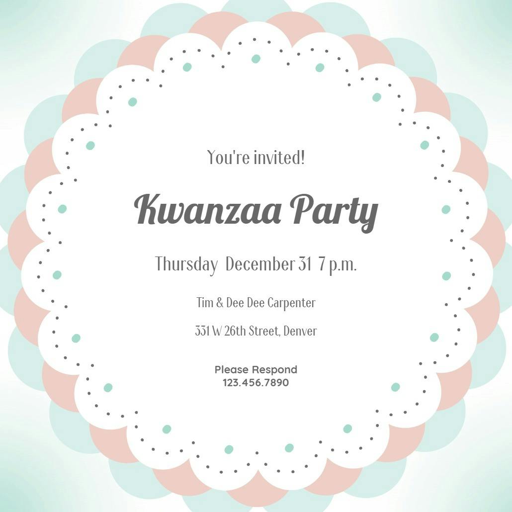 Scalloped doily - kwanzaa invitation