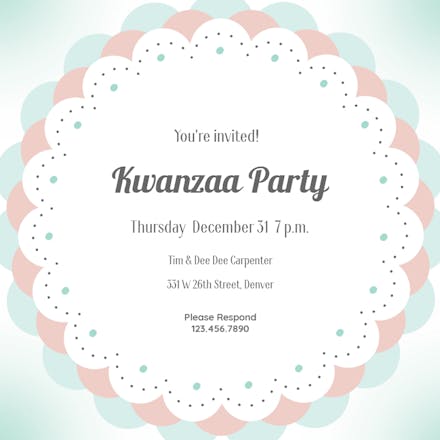 Scalloped Doily - Kwanzaa Invitation