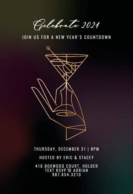 Shaken or stirred - new year invitation