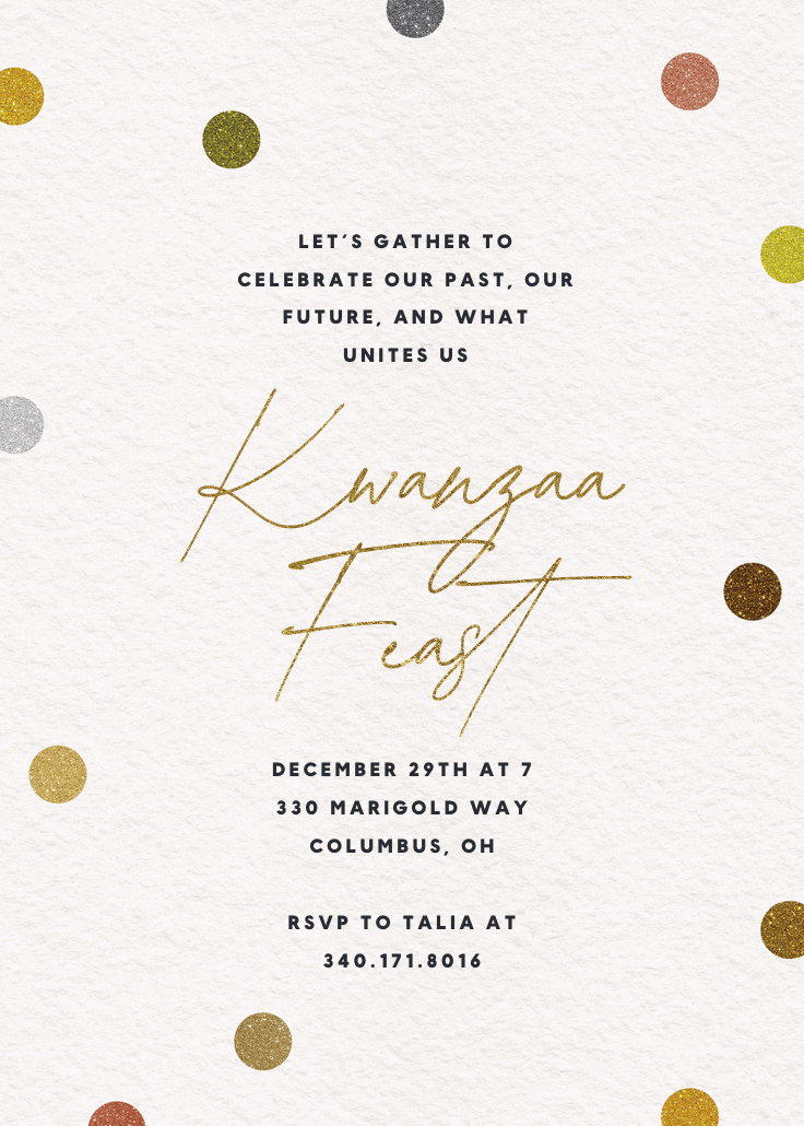 Shimmer kwanzaa - invitación para día festivo