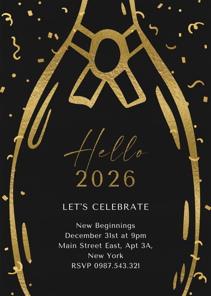 Shimmering new year - new year invitation