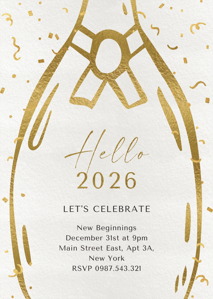 Shimmering new year - new year invitation