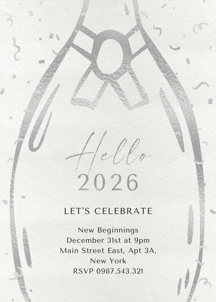 Shimmering new year - new year invitation