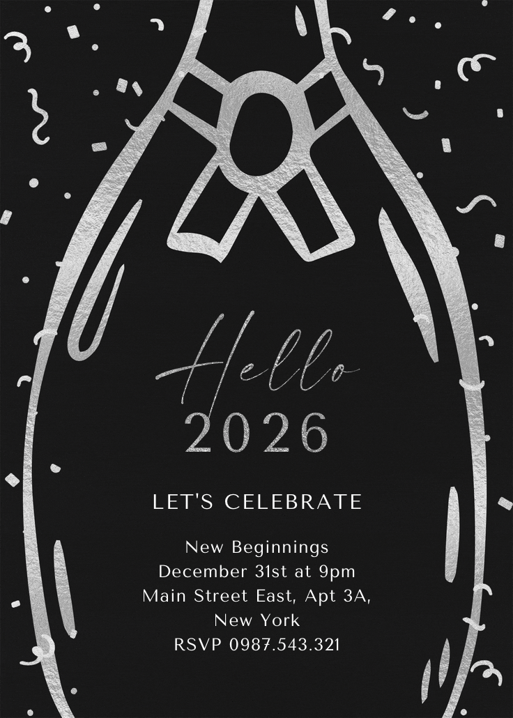 Shimmering new year - new year invitation