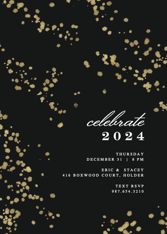 Shimmery dots - new year invitation