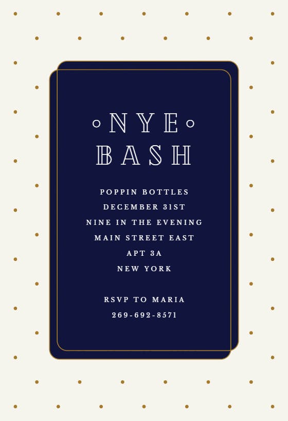 Simple celebration - new year invitation