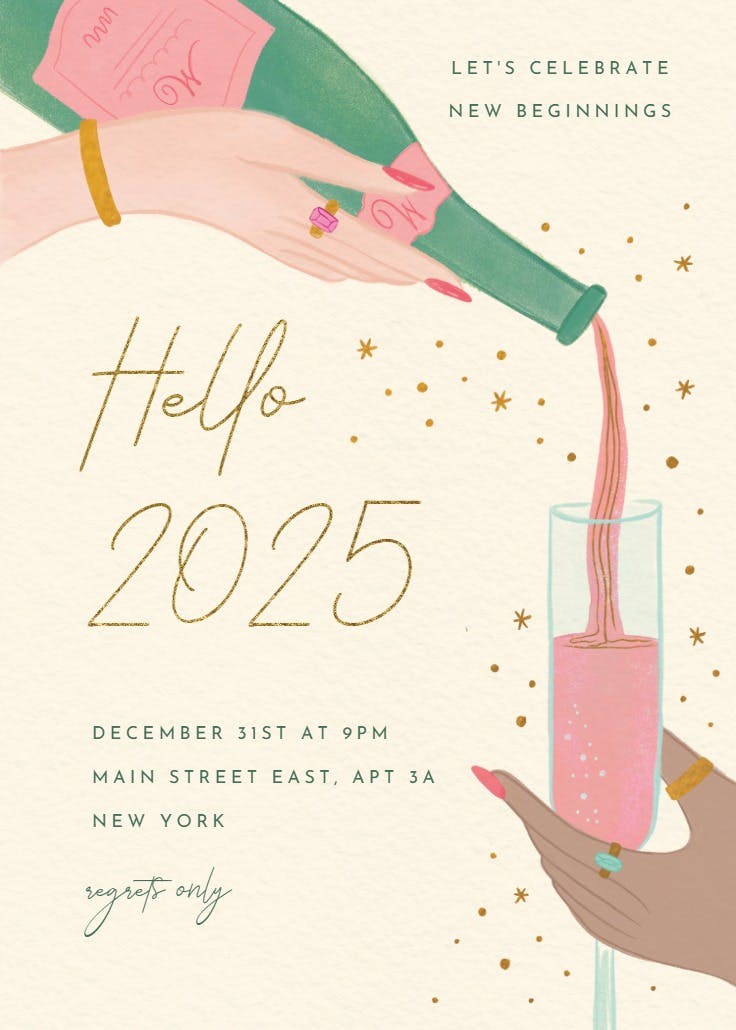 Sip happens - new year invitation