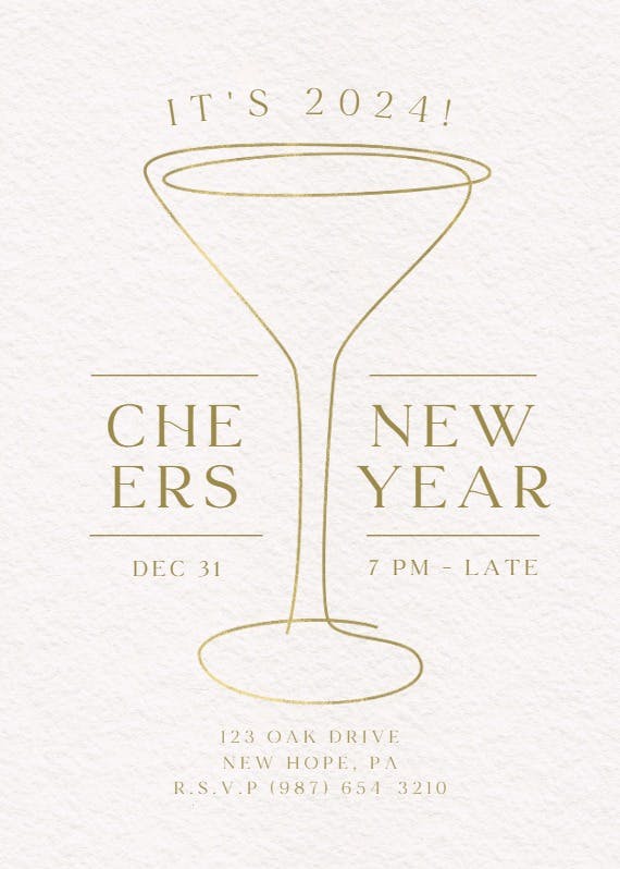 Sketched glass -  invitación de año nuevo
