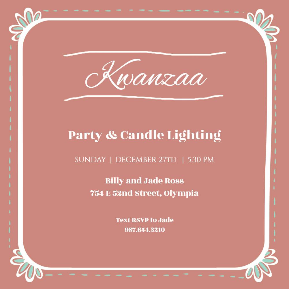 Skips and scallops -  invitación de kwanzaa