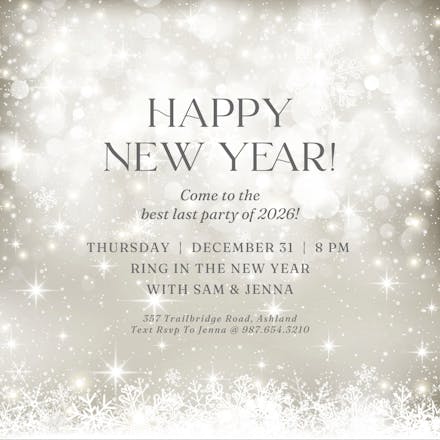 Snow lights - new year invitation