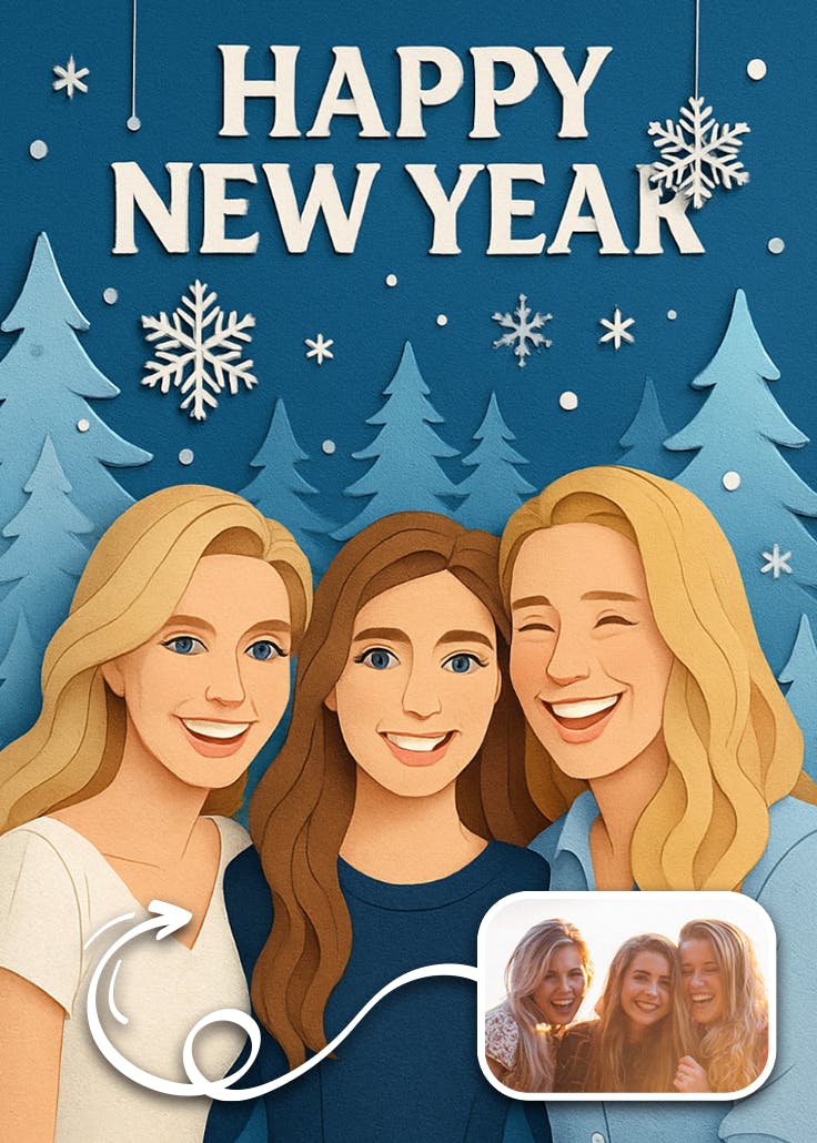 Snowy season - holidays card