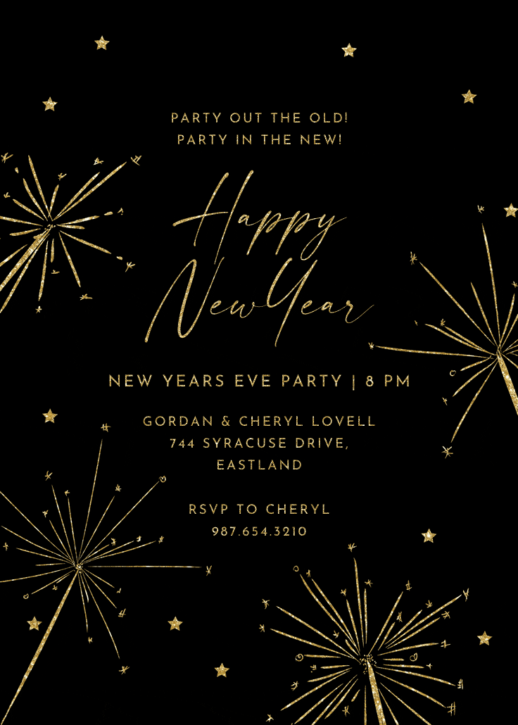 Sparkling night - new year invitation