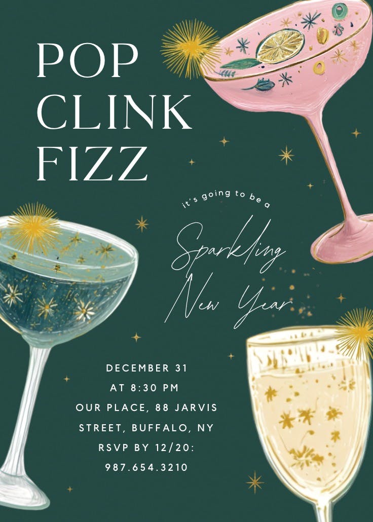Sparkling night - printable party invitation