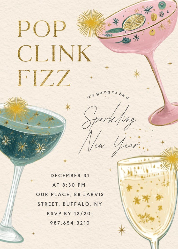 Sparkling night - invitation