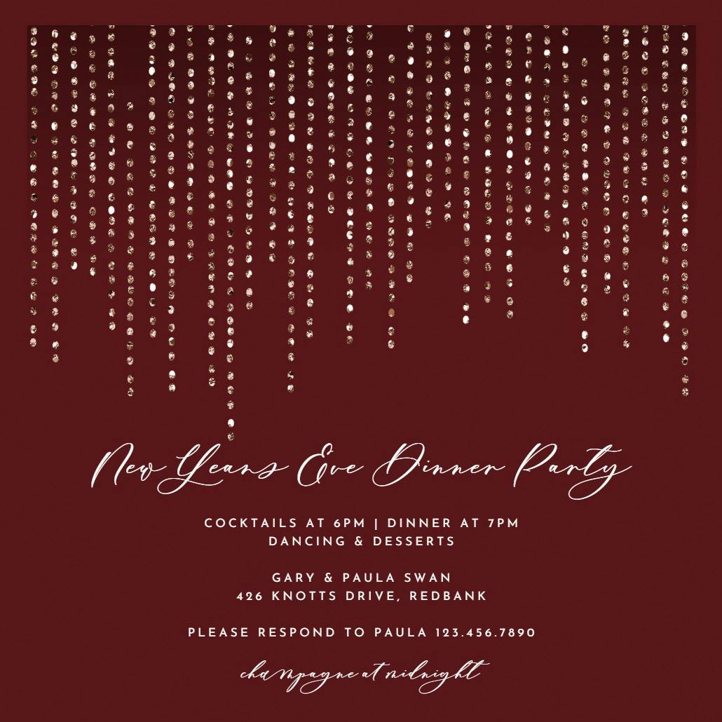 Staggered strands - new year invitation