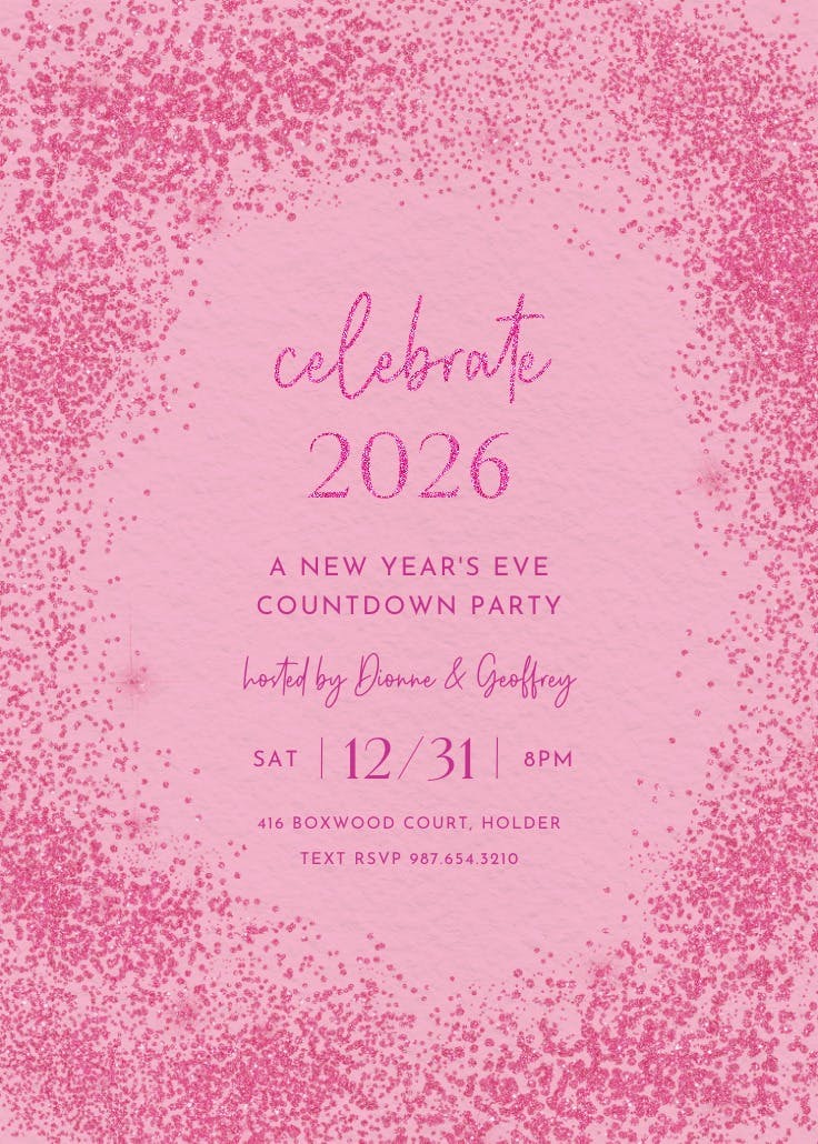 Start of a year - new year invitation