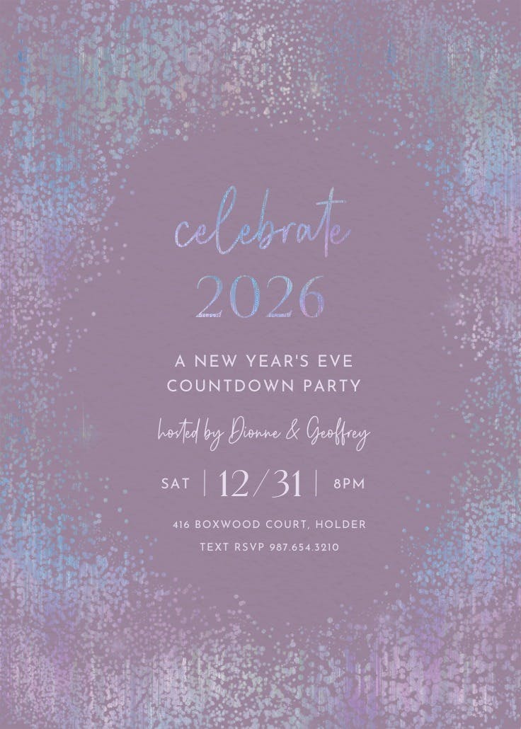Start of a year - new year invitation