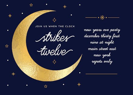Strike Of Twelve - New Year Invitation