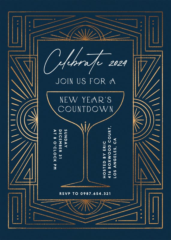 Stylish soiree - new year invitation