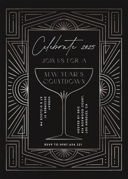 Stylish Soiree - New Year Invitation Template | Greetings Island