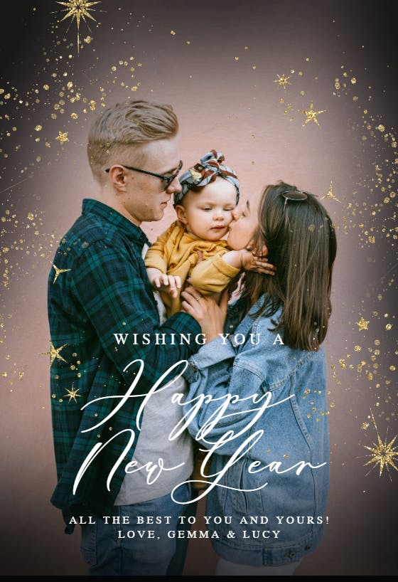 Swirling sparkles - new year card