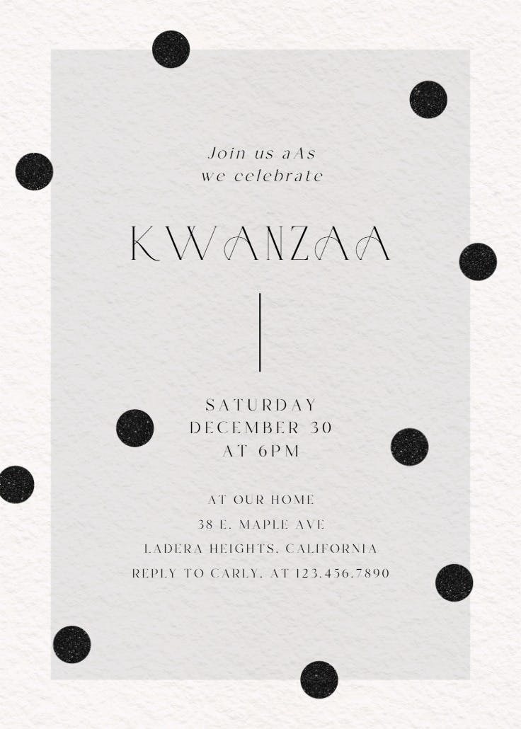 Symmetry - invitación de kwanzaa
