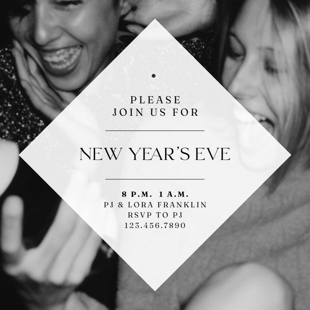 Time for a toast - new year invitation