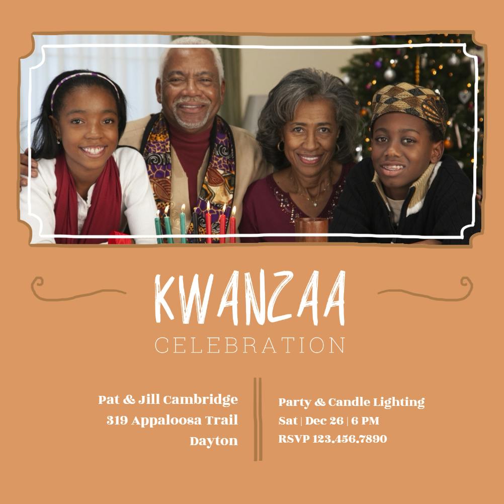 Timeless tradition -  invitación de kwanzaa