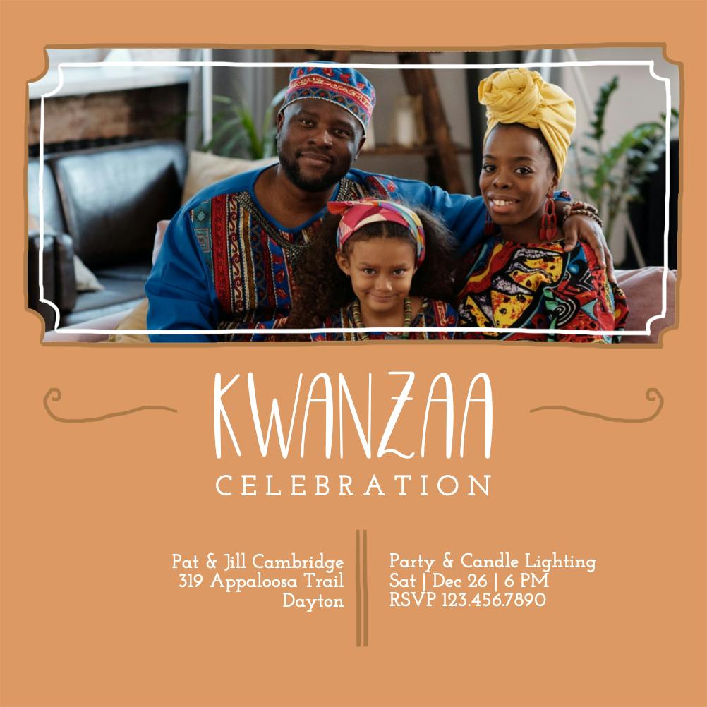 Timeless tradition -  invitación de kwanzaa