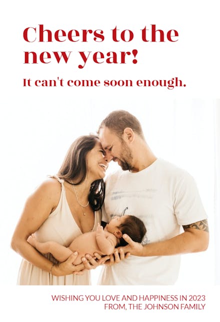 Trendy Bold Text - New Year Card