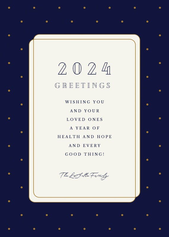 Understated - new year card
