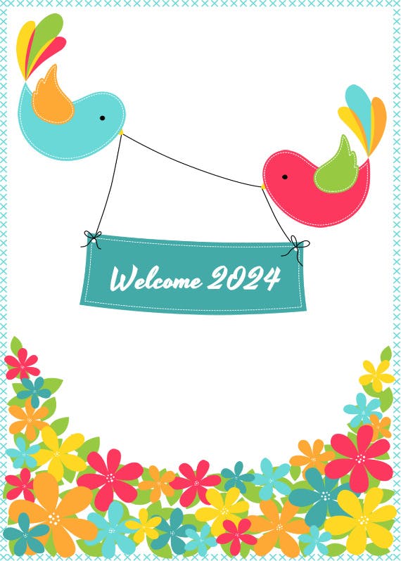 Welcome new year - holidays card