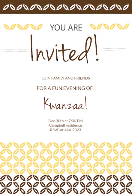 You Are Invited - Kwanzaa Invitation